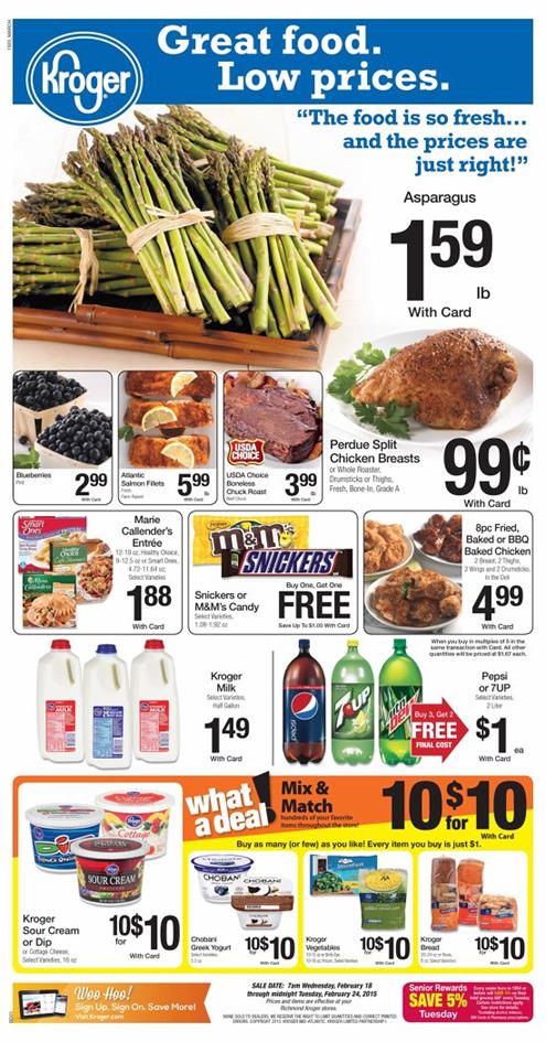 Kroger Weekly Ad Fresh Food Deals February 2015