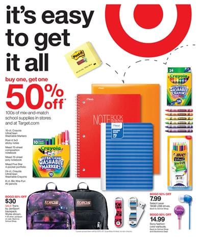 Target Weekly Ad Preview Jul 19 - Jul 25 2015 School Supplies