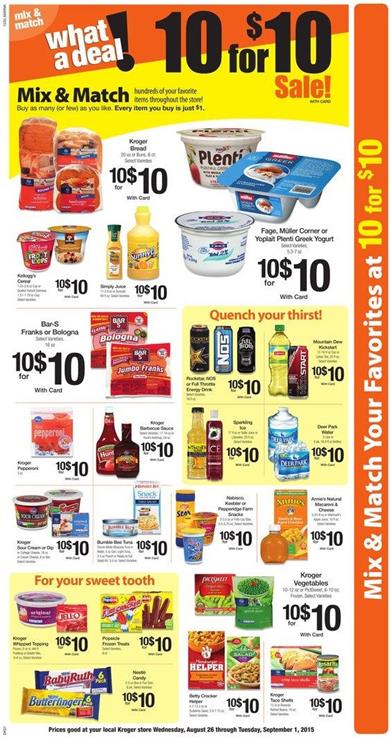 Kroger Weekly Ad Mix And Match Aug 28 2015
