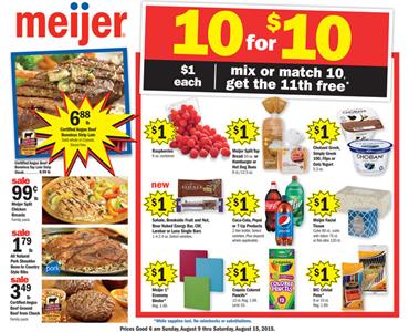 Meijer Weekly Ad Aug 9 - Aug 15 2015 Food