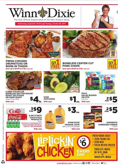 Winn Dixie Weekly Ad Products Sep 30 - Oct 6 2015