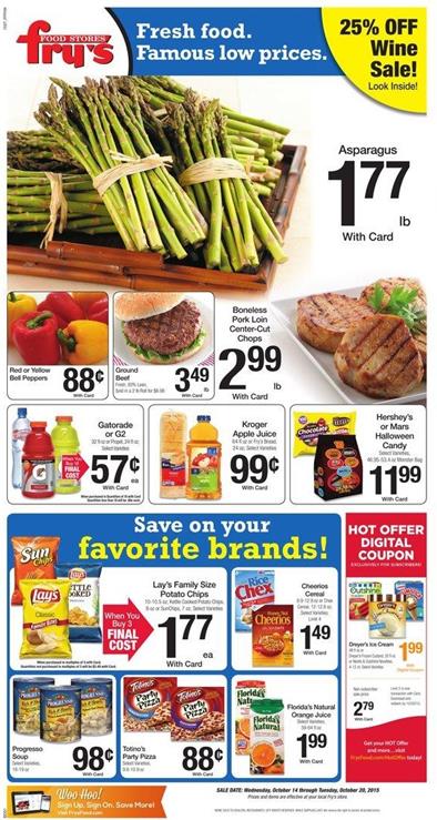 Fry's Weekly Ad Food Products Oct 14 - Oct 20 2015