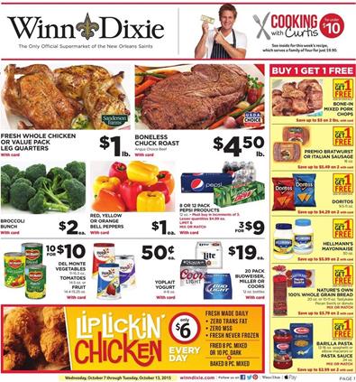 Winn Dixie Weekly Ad Products October 7 2015