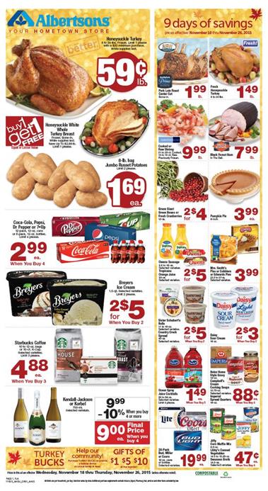 Albertsons Ad Thanksgiving Nov 18 2015