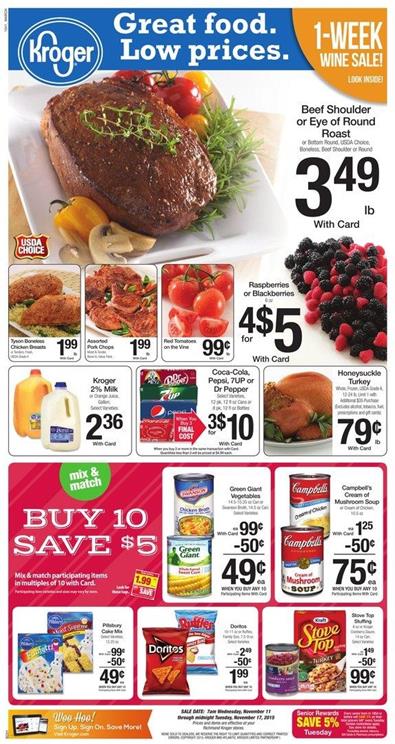 Kroger Ad November 11 2015 Food and Deals