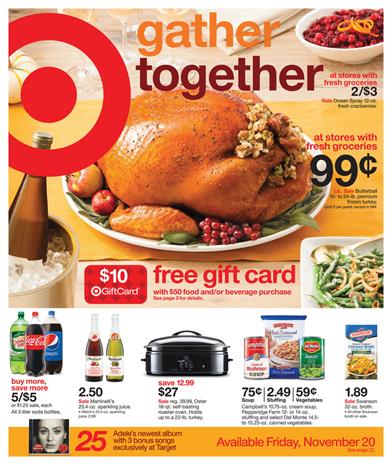 Target Thanksgiving Food Weekly Ad Prices Nov 15 2015