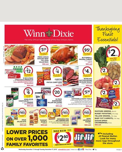Winn Dixie Ad Products November 11 2015