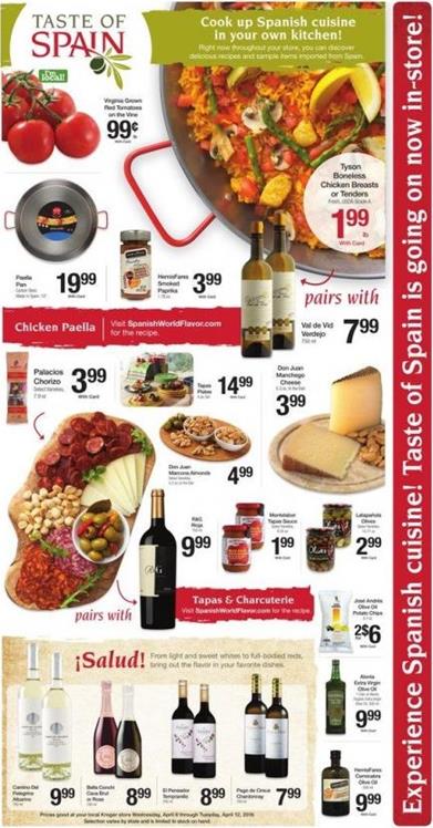 Kroger Ad Spanish Cuisine and Coupons