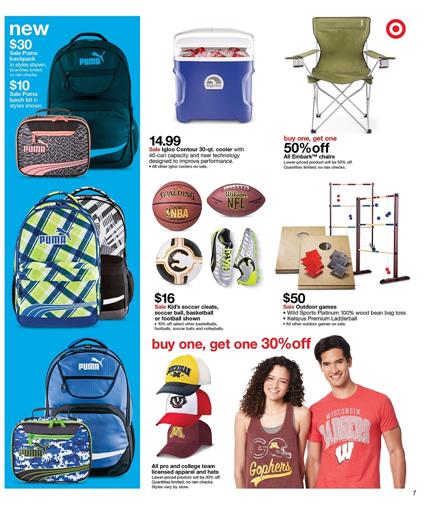 Target Ad Aug 7 - 13 Backpacks