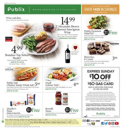 Publix Weekly Ad October 5 - 11 2016