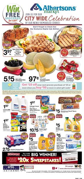 Albertsons Weekly Ad Grocery April 5 - 11 2017