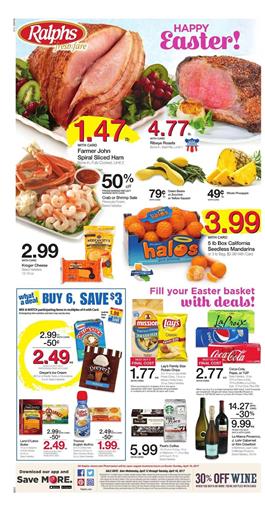 Ralphs Weekly Ad Easter Deals April 12 - 18 2017