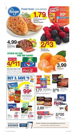 Kroger Weekly Ad Deals January 3 - 9, 2018