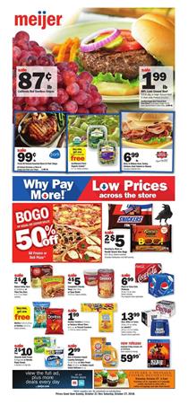Meijer Weekly Ad Grocery Sale Oct 21 27 2018
