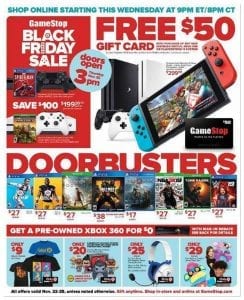 Game Stop Black Friday Ad 2018
