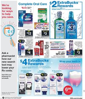 CVS Weekly Ad Crest toothpaste or rinses ExtraBucks Reward and Mfrs Coupon