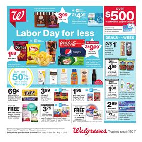 Walgreens Labor Day Weekly Ad Sale Aug 25 31 2019