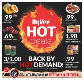 Hy Vee Weekly Ad Hot Deals Sep 25 Oct 1 2019
