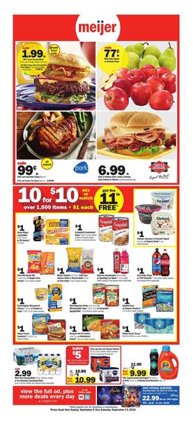 Meijer 10 for 10 Sale Weekly Ad Products Sep 8 14 2019