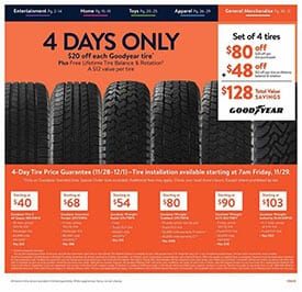 Walmart Ad Black Friday Goodyear Tire Deal 4 Days only