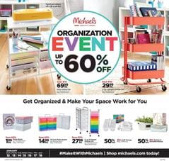 Michaels Weekly Ad Organization Event 60% off discount