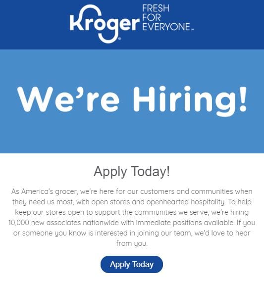 Kroger Jobs March 2020