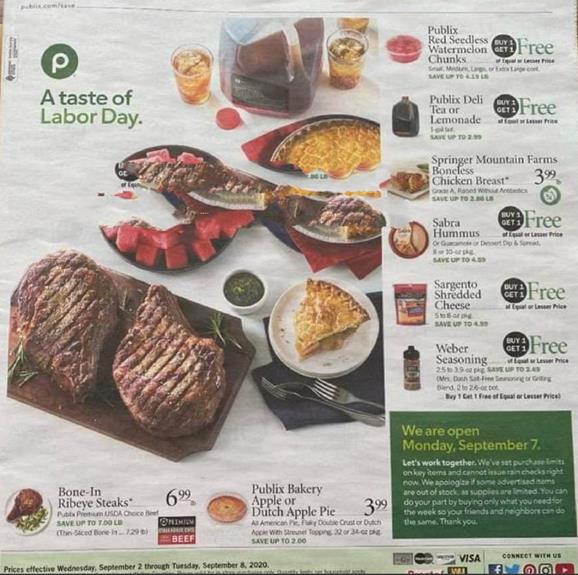 Publix Weekly Ad Preview Sep 2 8 2020
