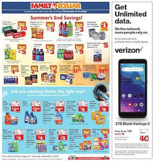 Family Dollar Ad Cleaning Supplies Aug 30 - Sep 5, 2020