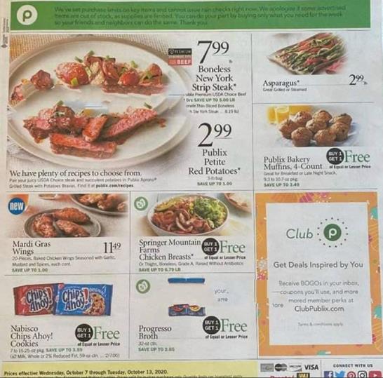 Publix Weekly Ad Preview Oct 7 13 2020
