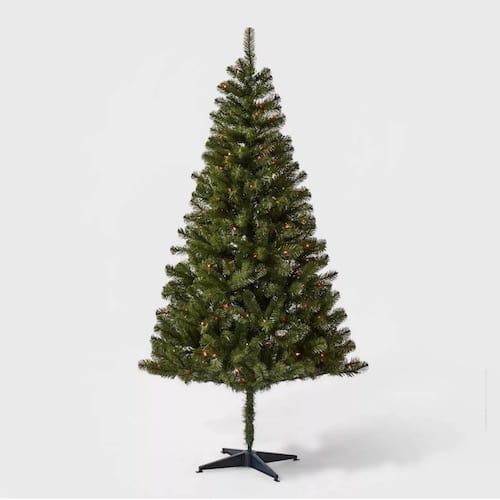 6ft Pre-lit Artificial Christmas Tree Alberta Spruce Multicolored Lights