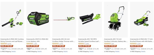 Up to 30% off Greenworks Lawn Care Power Tools