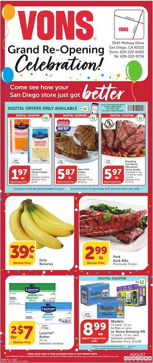 Vons Weekly Ad Aug 24 - 30, 2022