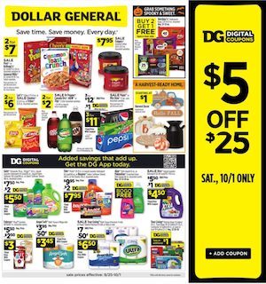 Dollar General Weekly Ad Sep 25 - Oct 1, 2022