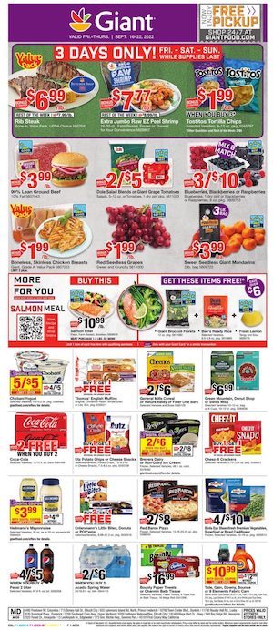 Giant Weekly Ad Sep 16 - 22, 2022