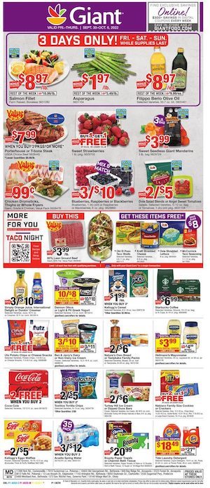 Giant Weekly Ad Sep 30 - Oct 6, 2022