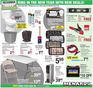 Menards Weekly Ad New Year Dec 23 - 31, 2022