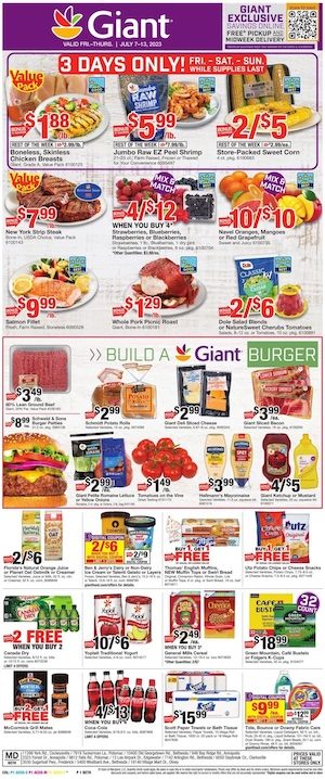 Giant Food Deals Jul 7 - 13, 2023