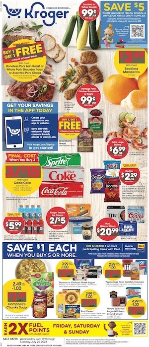 Kroger Ad School Deals Jul 19 - 25, 2023