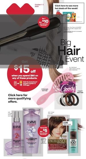CVS Big Hair Event Oct 1 - 7, 2023