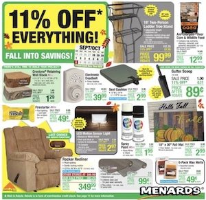Menards Fall Products Sep 28 - Oct 8, 2023
