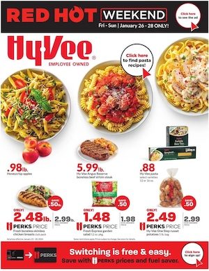 Amazing Deals of Hy-Vee Red Hot Weekend Jan 26 - 28