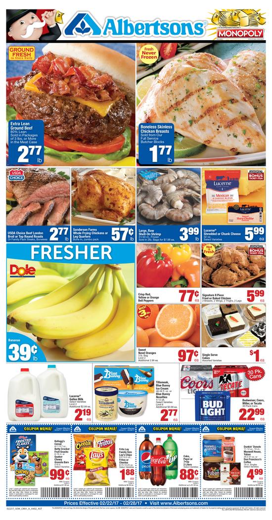 Albertsons Weekly Ad February 22 - 28 2017 page 1