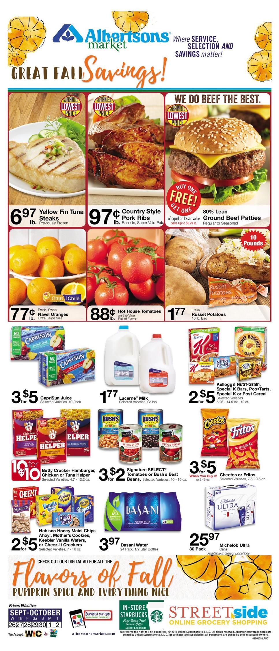 Albertsons Weekly Ad Sep 26 - Oct 2, 2018 - WeeklyAds2