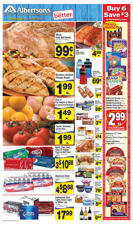 Albertsons Weekly Ad Sep 9 - Sep 15 2015 page 1