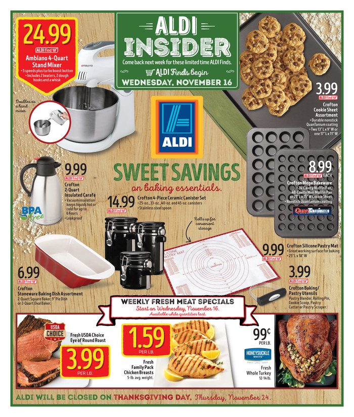 ALDI Weekly Ad Nov 16 2016 Thanksgiving page 1