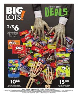 Big Lots Ad Sep 30 - Oct 18, 2019