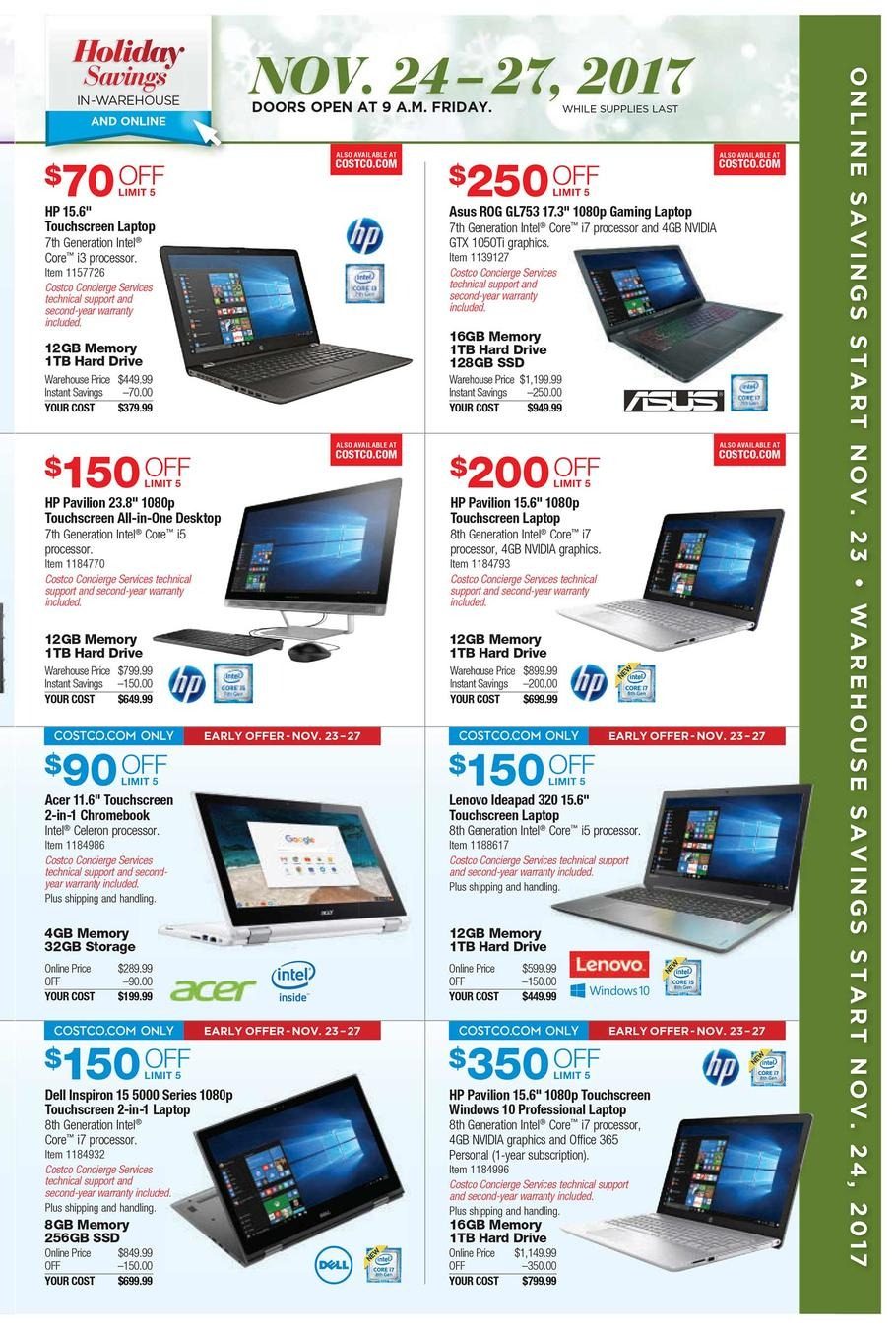 Costco Black Friday Ad 2017 page 1