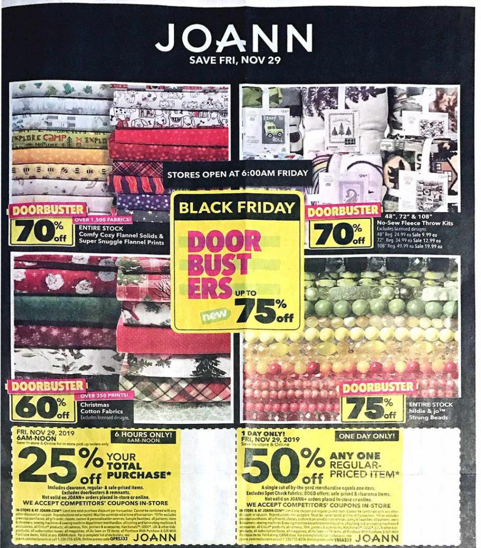Joann Fabrics black friday ad