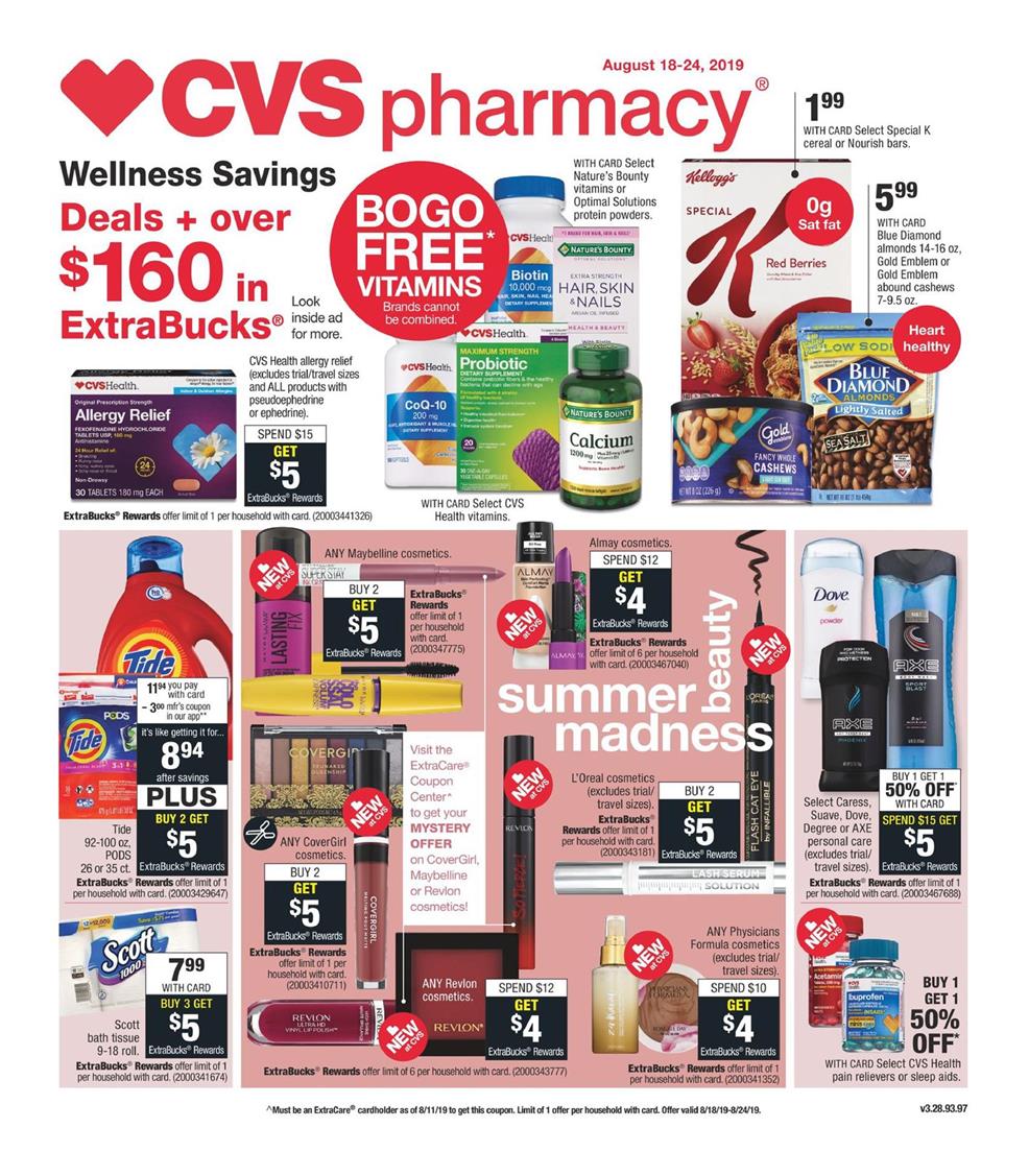 CVS Weekly Ad Aug 18 - 24, 2019 page 1