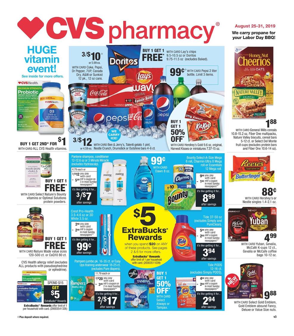 CVS Weekly Ad Aug 25 - 31, 2019 page 1
